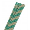 Paper straws aqua striped