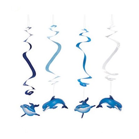 Hanging swirls dolphins