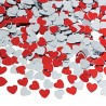 Rode en zilveren hart confetti