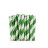 Paper straws green striped