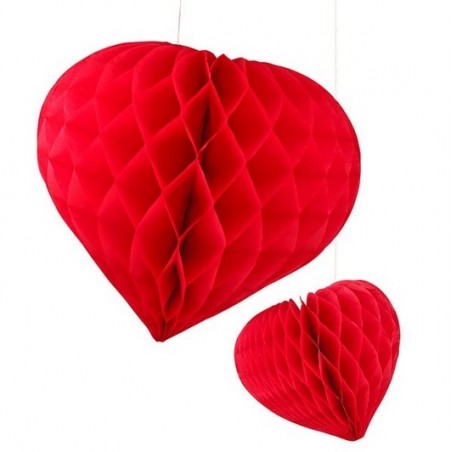 Honeycomb heart red