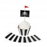 Cupcake wrappers black-white striped