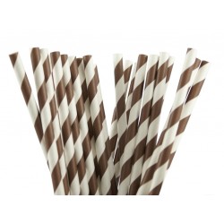 Paper straws brown striped