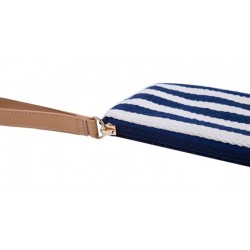 Pencilcase navy blue striped