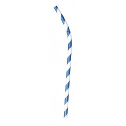 Bendable paper straws navy blue striped