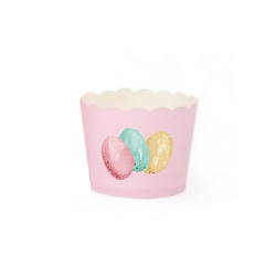 Easter cupcake cups pink with eggs