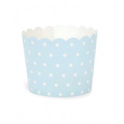Cupcake cups light blue dotted