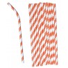 Bendable paper straws orange striped