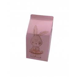 Milk carton pink with bunnies