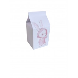 Milk carton white with bunnies