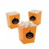 Kleine popcorn bakjes oranje met zwarte pompoen