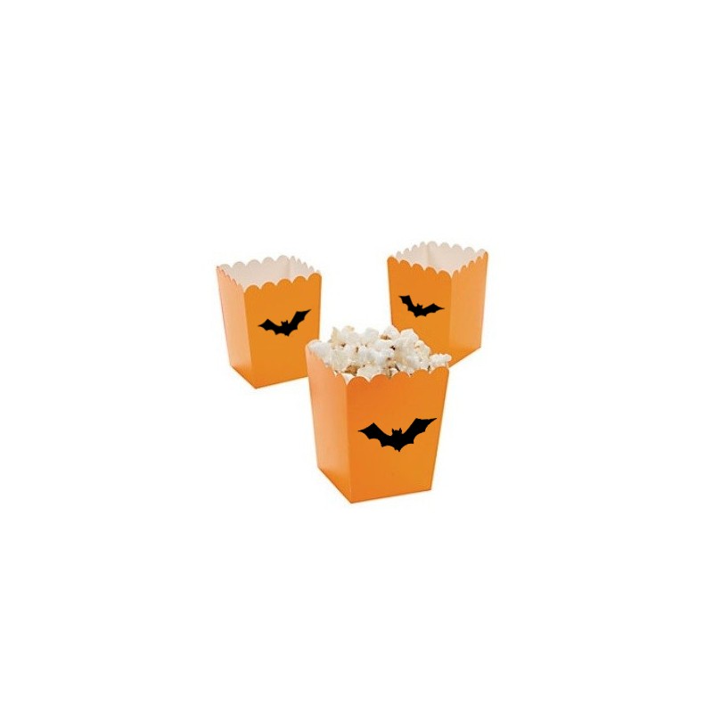 Mini popcorn boxes orange with bat @joyenco.nl
