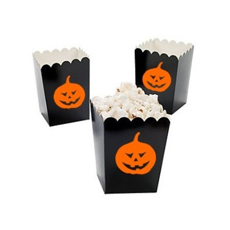 Mini popcorn boxes black with pumpkin @joyenco.nl