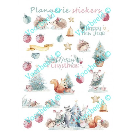 Christmas Forest party stickersheet A5
