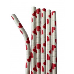 Flexible paper straws red...