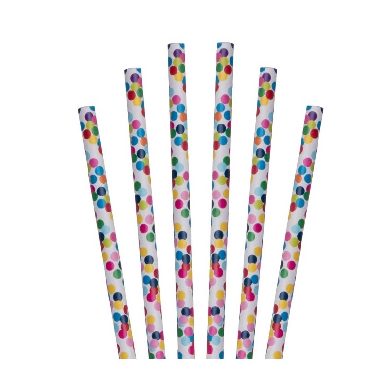 Paper straws confetti dotted @joyenco