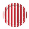 Paper plates red striped