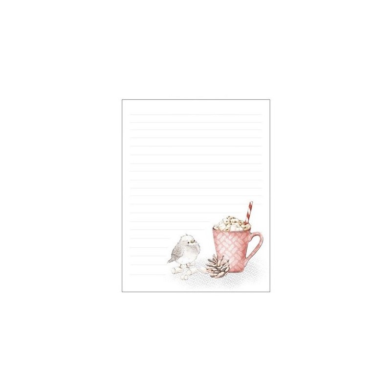 Notepad A6 bird with cup
