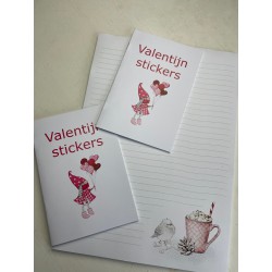Stickerboekje Valentijn met 32 stickertjes