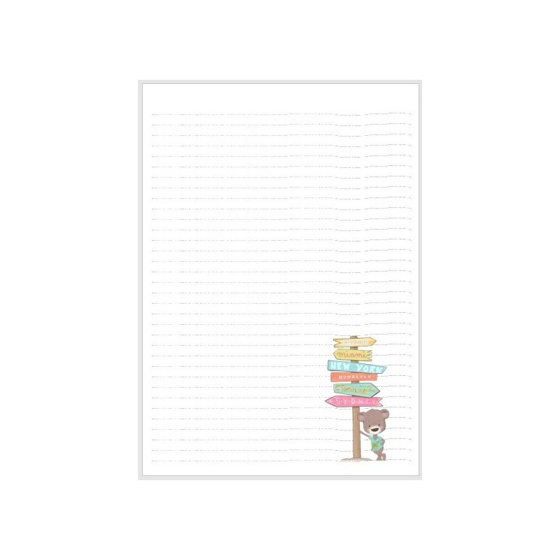 Notepad A4 bear with place name plates