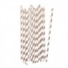 Paper straws silver foil striped