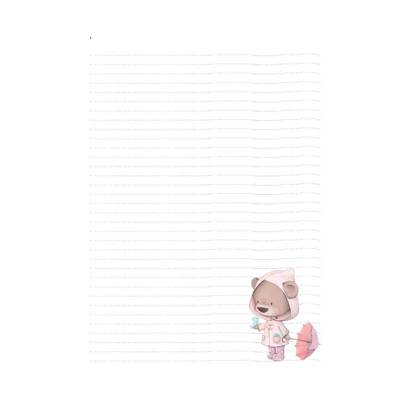 Notepad A4 bear with umbrella