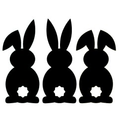 Windowsticker 3 easter bunny - appr. 28 cm high - 10 cm wide