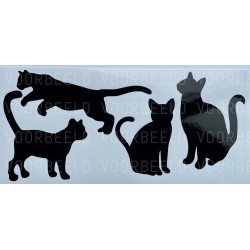 Raamstickers katten - 4 verschillende katten