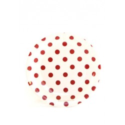 Paper cakeplates white with red dots