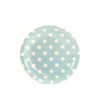 Paper cakeplates light blue with white dots