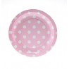 Paper cakeplates pink with white dots