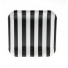 Square paper plates black striped