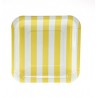 Square paper plates yellow striped