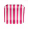Square paper plates hot pink striped