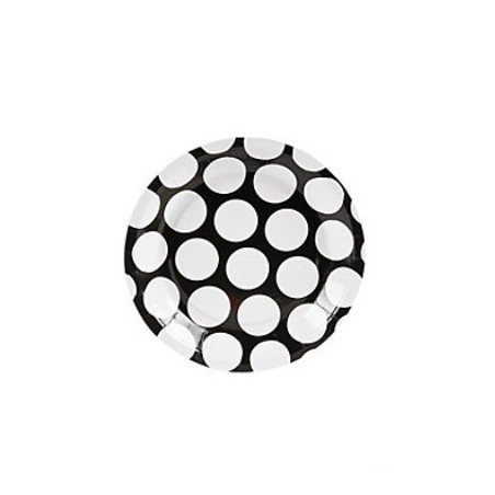 Paper cakeplates black with white dots