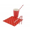 Paper cups red with white dots