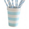 Paper cups light blue striped