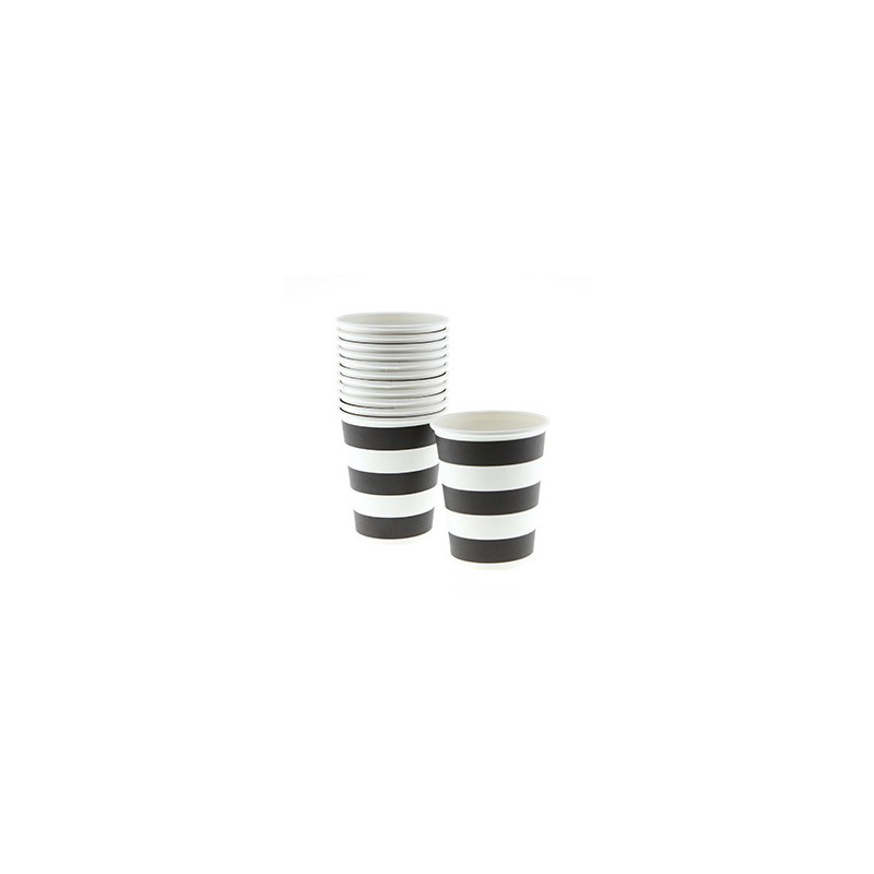 Paper cups black striped