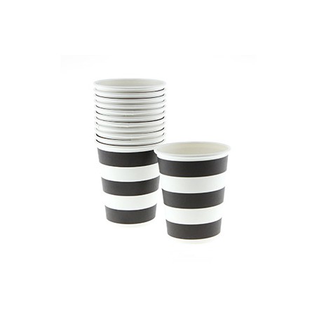 Paper cups black striped