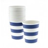 Paper cups navy blue striped