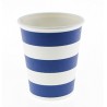 Paper cups navy blue striped