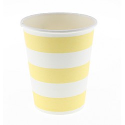 Paper cups yellow striped
