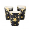 Paper cups black with golden stars