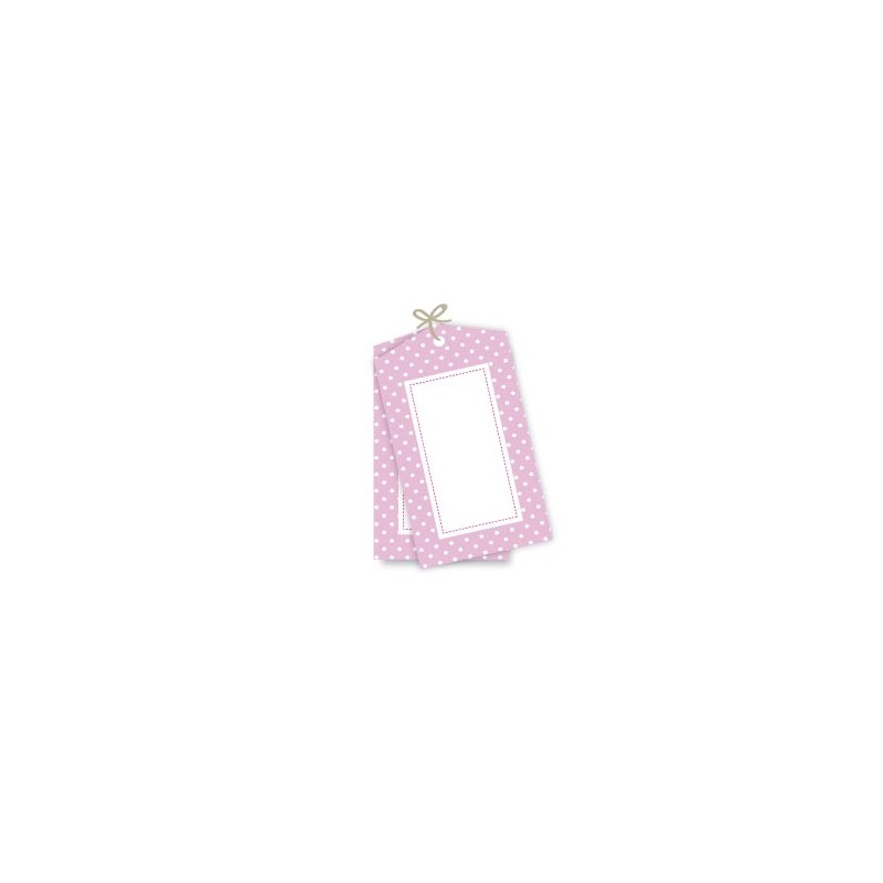 Gift tags pink white dotted