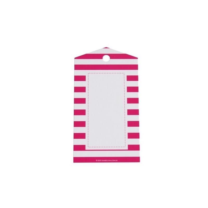 tags hot pink white striped
