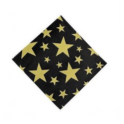 Napkins black with golden stars
