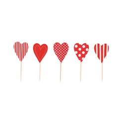 Cupcake toppers red hearts