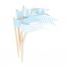 Cupcake toppers light blue flags