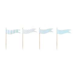 Cupcake toppers light blue flags