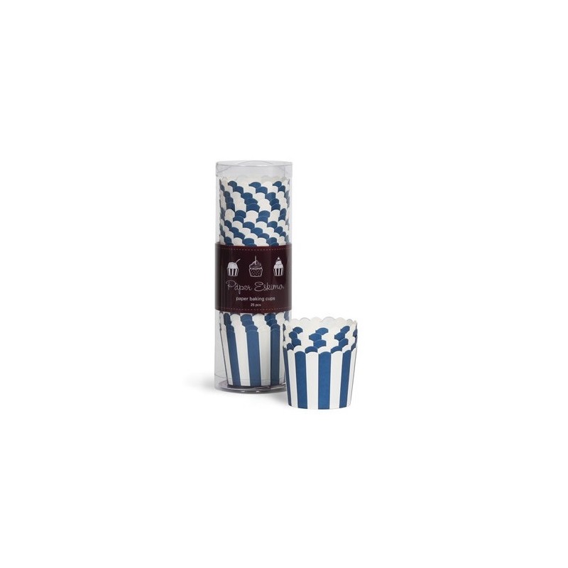 Cupcake cups navy blue striped